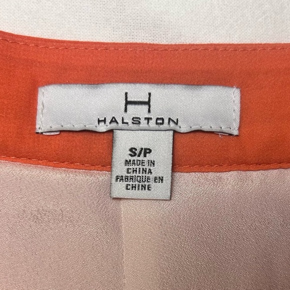 Halston Pleated Ombré Midi Skirt Coral Pink/Orange NWT Size Small - Picture 7 of 7